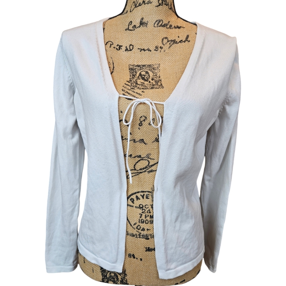 Gap Stretch White Tie Cardigan
